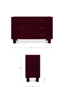 Red Wooden 6-Drawer Dresser | Novi Living Jolene