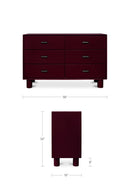 Contract furniture - Red Wooden 6-Drawer Dresser - www.oroatrade.com