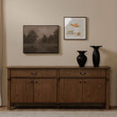 Brown Oak 2-Drawer 4-Door Sideboard | Novi Living Caroline