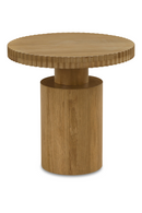 Fluted Round Oak Side Table | Novi Living Leigh | Oroatrade.com