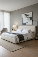 Hospitality furniture - Beige Linen Blend Bed - www.oroatrade.com
