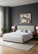 Hospitality furniture - Gray Linen Blend Bed - www.oroatrade.com
