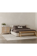 Hospitality furniture - Beige Velvet Queen Bed - www.oroatrade.com