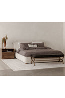 Hospitality furniture - Beige Velvet Queen Bed - www.oroatrade.com