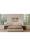 Hospitality furniture - Beige Velvet Queen Bed - www.oroatrade.com