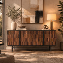 Contract furniture - Reeded Wood 4-Door Sideboard - www.oroatrade.com