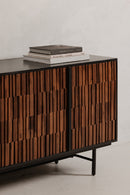 Contract furniture - Reeded Wood 4-Door Sideboard - www.oroatrade.com