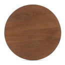 Brown Oak Round 2-Drawer Nightstand | Novi Living Theo