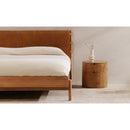 Natural Oak Round 2-Drawer Nightstand | Novi Living Theo