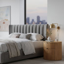 Natural Oak Round 2-Drawer Nightstand | Novi Living Theo