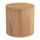 Natural Oak Round 2-Drawer Nightstand | Novi Living Theo