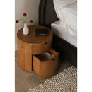 Natural Oak Round 2-Drawer Nightstand | Novi Living Theo