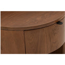 Oak Round 1-Drawer Nightstand | Novi Living Theo