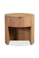 Contract furniture - Oak Round 1-Drawer Nightstand - www.oroatrade.com
