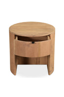 Contract furniture - Oak Round 1-Drawer Nightstand - www.oroatrade.com