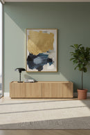 Contract furniture - Natural Oak 4-Door Media Cabinet - www.oroatrade.com