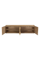 Contract furniture - Natural Oak 4-Door Media Cabinet - www.oroatrade.com