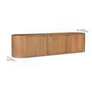 Natural Oak 3-Door Media Bench | Novi Living Theo