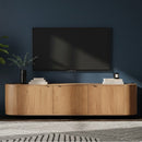 Natural Oak 3-Door Media Bench | Novi Living Theo