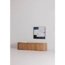 Natural Oak 3-Door Media Bench | Novi Living Theo