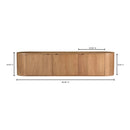 Natural Oak 3-Door Media Bench | Novi Living Theo