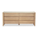 Marble Top Oak 6-Drawer Dresser | Novi Living Lane