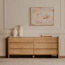 Marble Top Oak 6-Drawer Dresser | Novi Living Lane