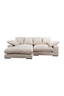 Hospitality furniture - White Ribbed Fabric Sectional Sofa - www.oroatrade.com