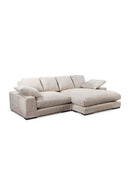 Hospitality furniture - White Ribbed Fabric Sectional Sofa - www.oroatrade.com