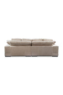 Hospitality furniture - White Ribbed Fabric Sectional Sofa - www.oroatrade.com