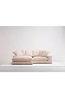 Hospitality furniture - White Ribbed Fabric Sectional Sofa - www.oroatrade.com
