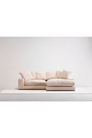 Hospitality furniture - White Ribbed Fabric Sectional Sofa - www.oroatrade.com