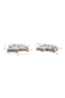 Hospitality furniture - White Ribbed Fabric Sectional Sofa - www.oroatrade.com