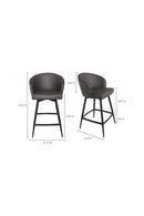 Hospitality furniture - Gray Curved Swivel Counter Stool - www.oroatrade.com