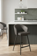 Hospitality furniture - Gray Curved Swivel Counter Stool - www.oroatrade.com