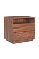 Contract furniture - Solid Acacia 2-Drawer Nightstand - www.oroatrade.com