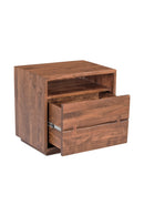 Contract furniture - Solid Acacia 2-Drawer Nightstand - www.oroatrade.com
