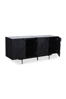 Contract furniture - Carved Black Mango Wood Sideboard - www.oroatrade.com