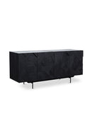 Contract furniture - Carved Black Mango Wood Sideboard - www.oroatrade.com