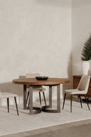 Contract furniture - Brown Acacia Round Dining Table - www.oroatrade.com
