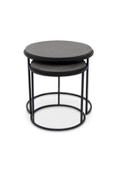 Hospitality furniture - Black Lava Stone Nesting Tables (2) - www.oroatrade.com