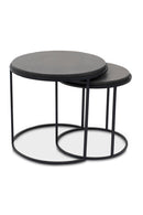Hospitality furniture - Black Lava Stone Nesting Tables (2) - www.oroatrade.com