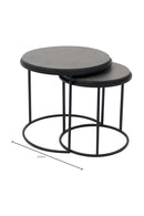 Hospitality furniture - Black Lava Stone Nesting Tables (2) - www.oroatrade.com