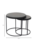 Hospitality furniture - Black Lava Stone Nesting Tables (2) - www.oroatrade.com