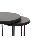 Hospitality furniture - Black Lava Stone Nesting Tables (2) - www.oroatrade.com