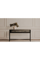 Black Vegan Leather Console Table | Novi Living Mako | Oroa.com
