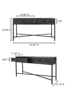 Black Vegan Leather Console Table | Novi Living Mako | Oroa.com