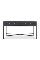 Black Vegan Leather Console Table | Novi Living Mako | Oroa.com