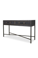Black Vegan Leather Console Table | Novi Living Mako | Oroa.com