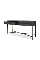 Black Vegan Leather Console Table | Novi Living Mako | Oroa.com